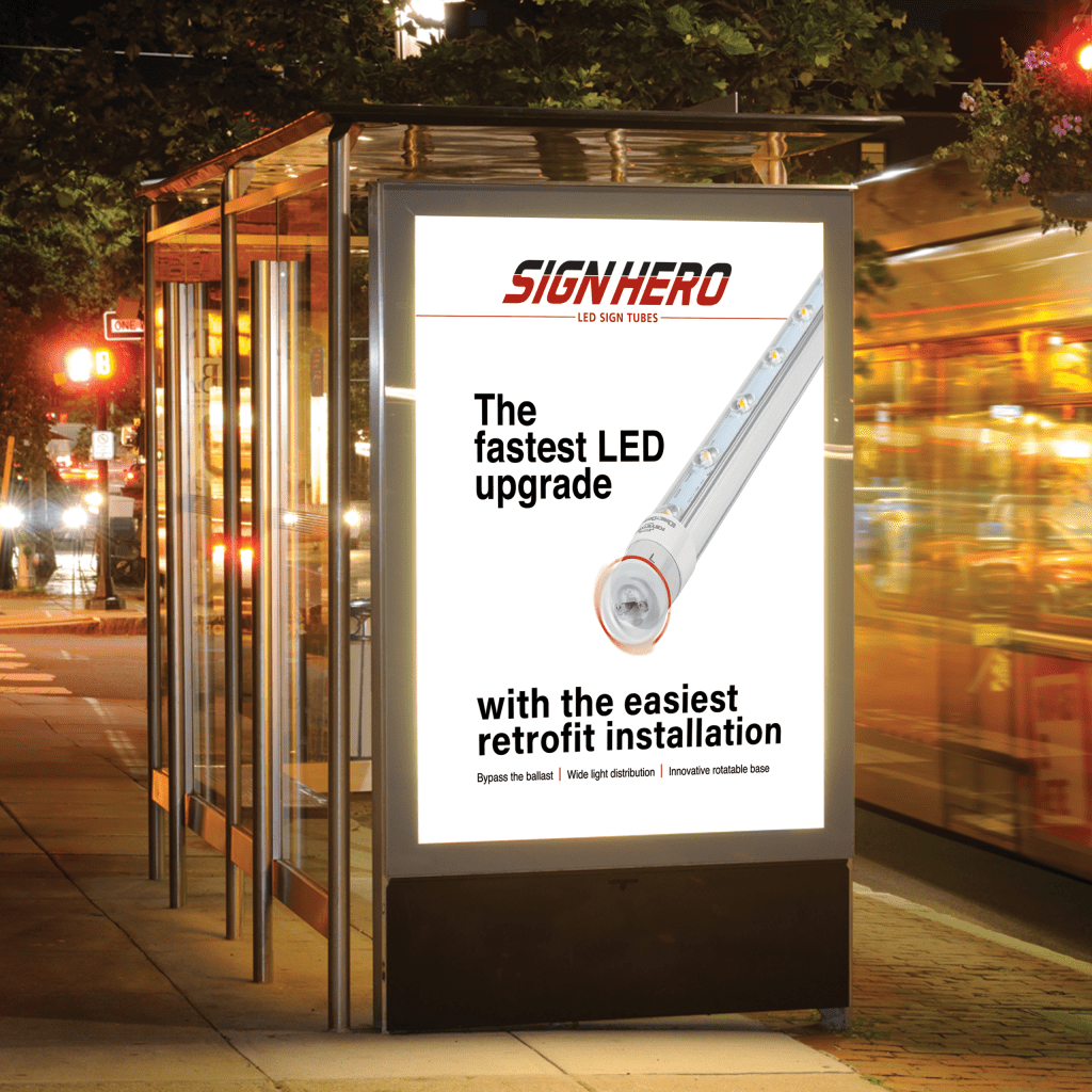 led sign hero tubes bus stop billboard