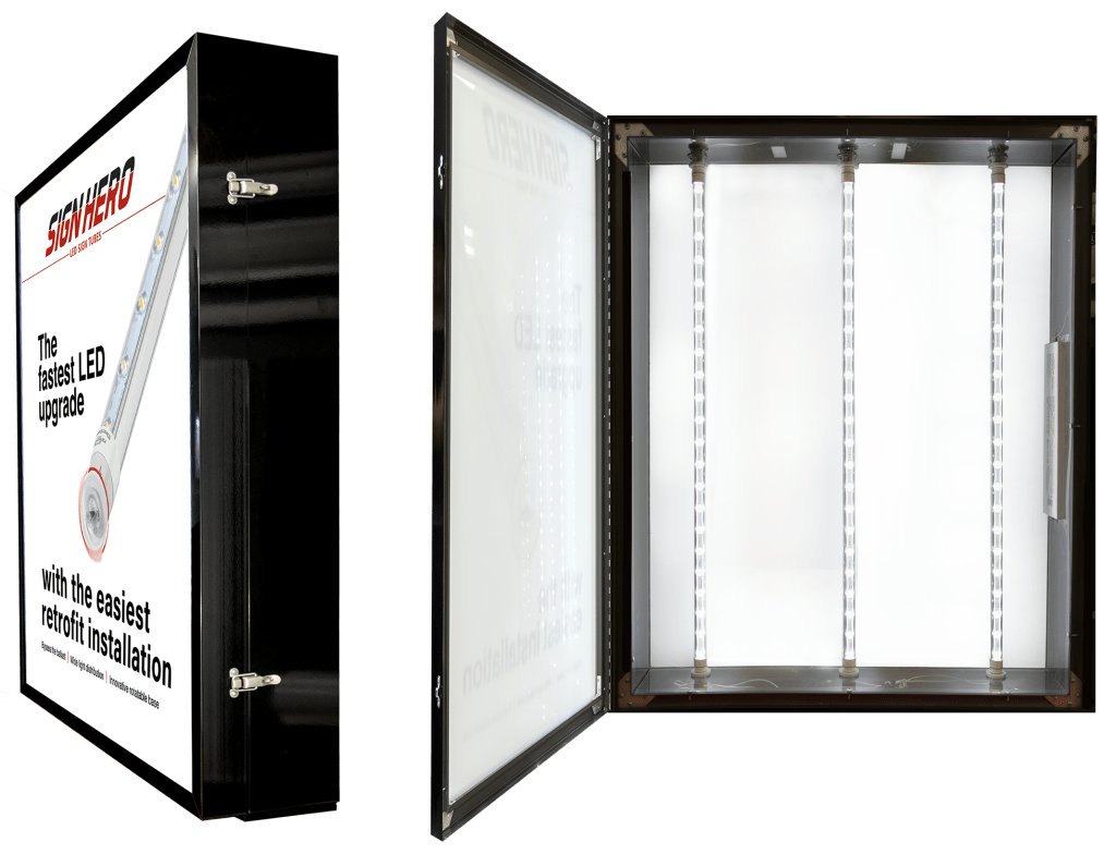led sign hero tubes cabinet