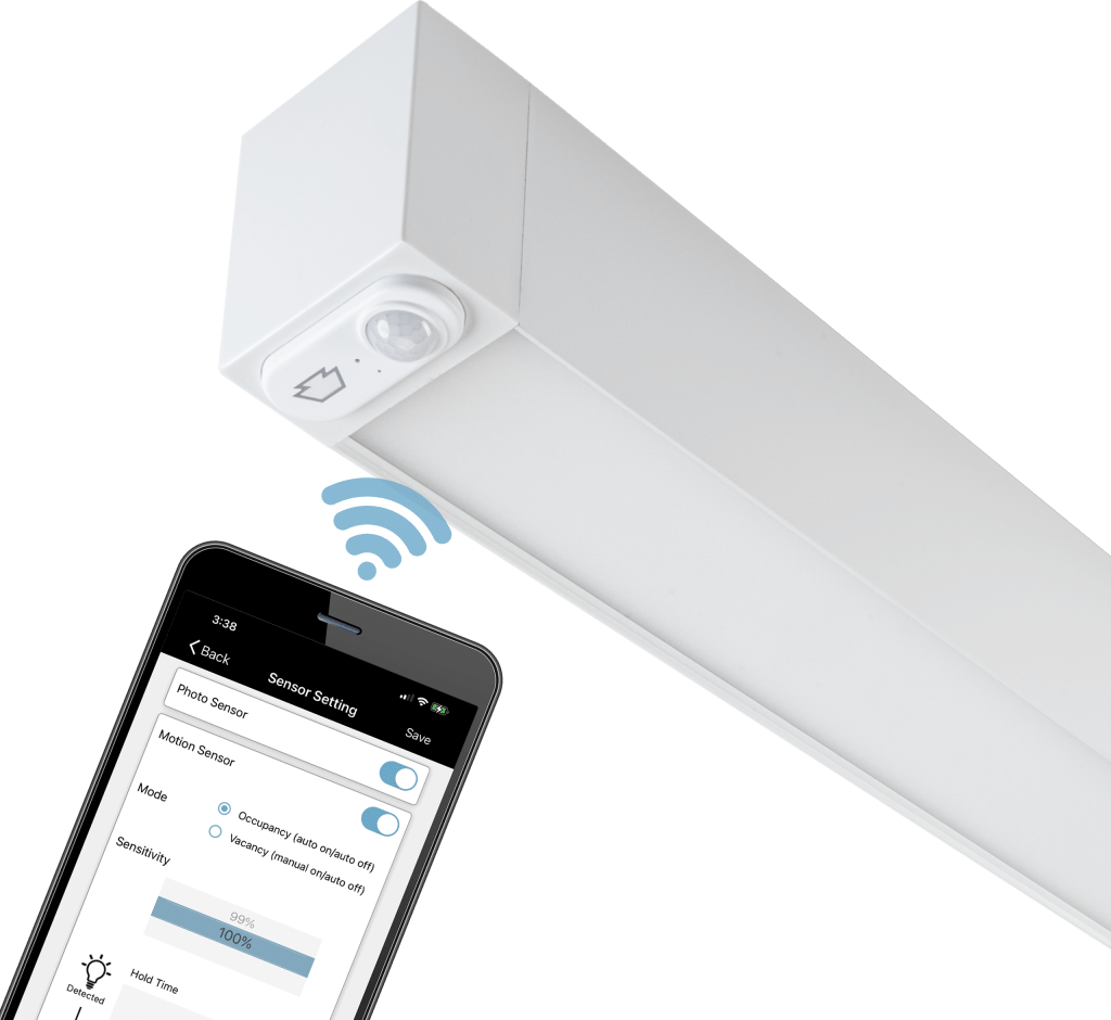 linear led pendant with smartloop smartphone